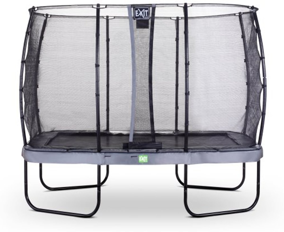 EXIT Elegant trampoline 214x366cm met veiligheidsnet Economy - grijs