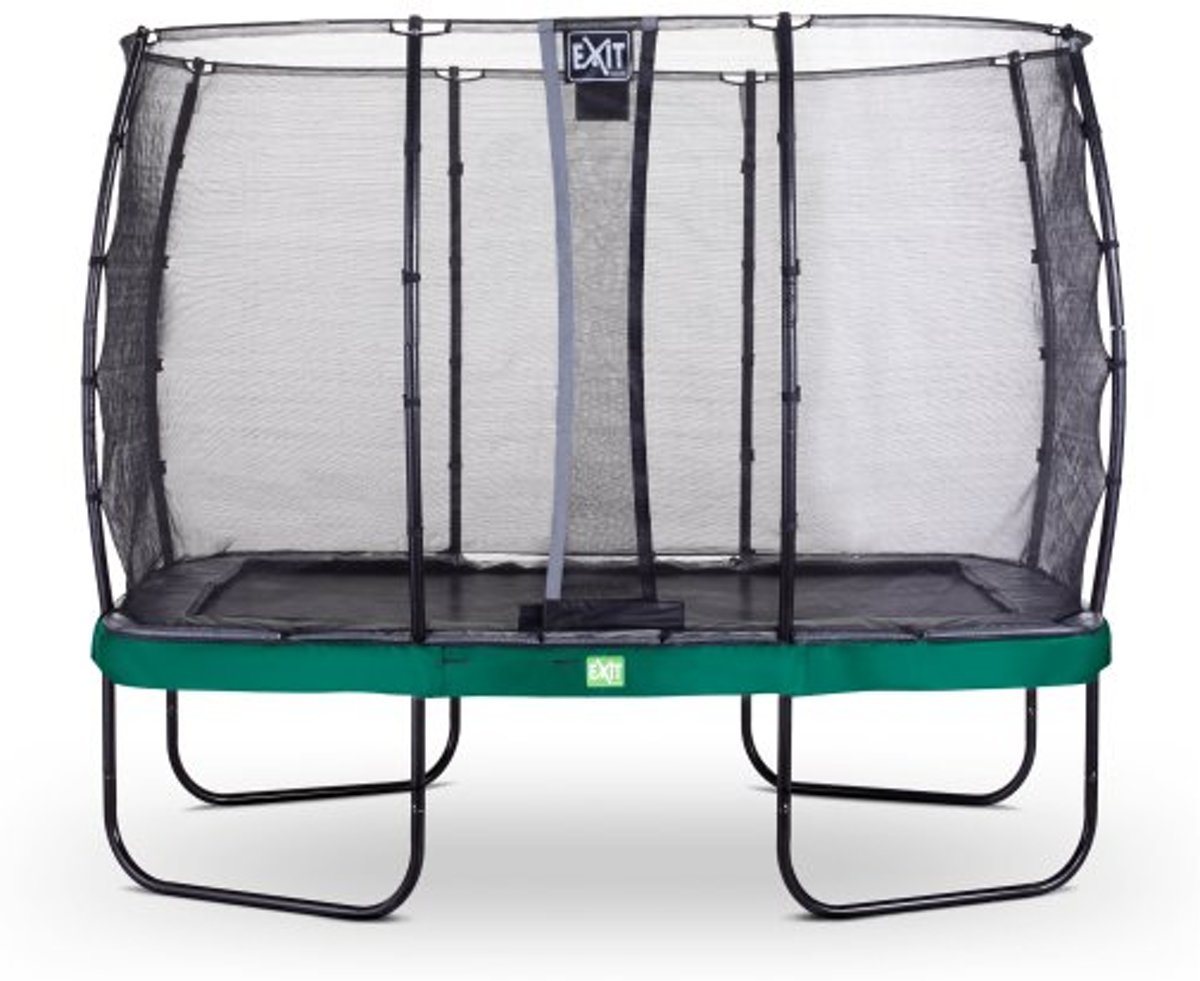 EXIT Elegant trampoline 214x366cm met veiligheidsnet Economy - groen