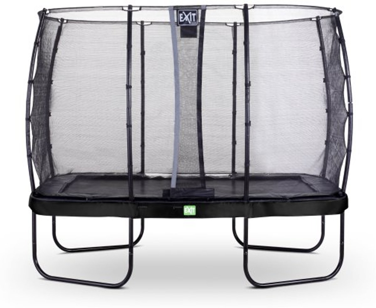 EXIT Elegant trampoline 214x366cm met veiligheidsnet Economy - zwart