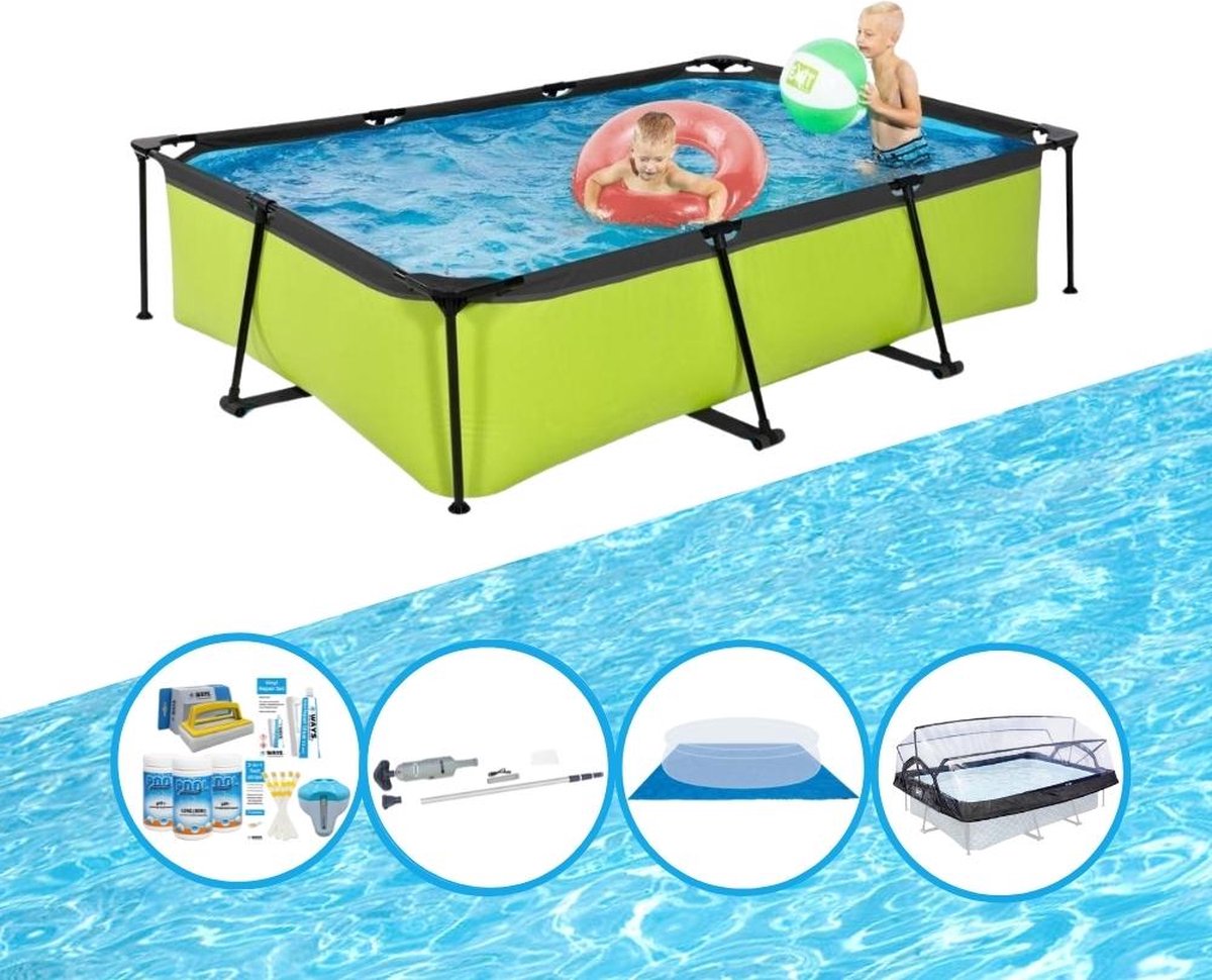 EXIT Zwembad Lime - 300x200x65 cm - Frame Pool - Complete zwembadset