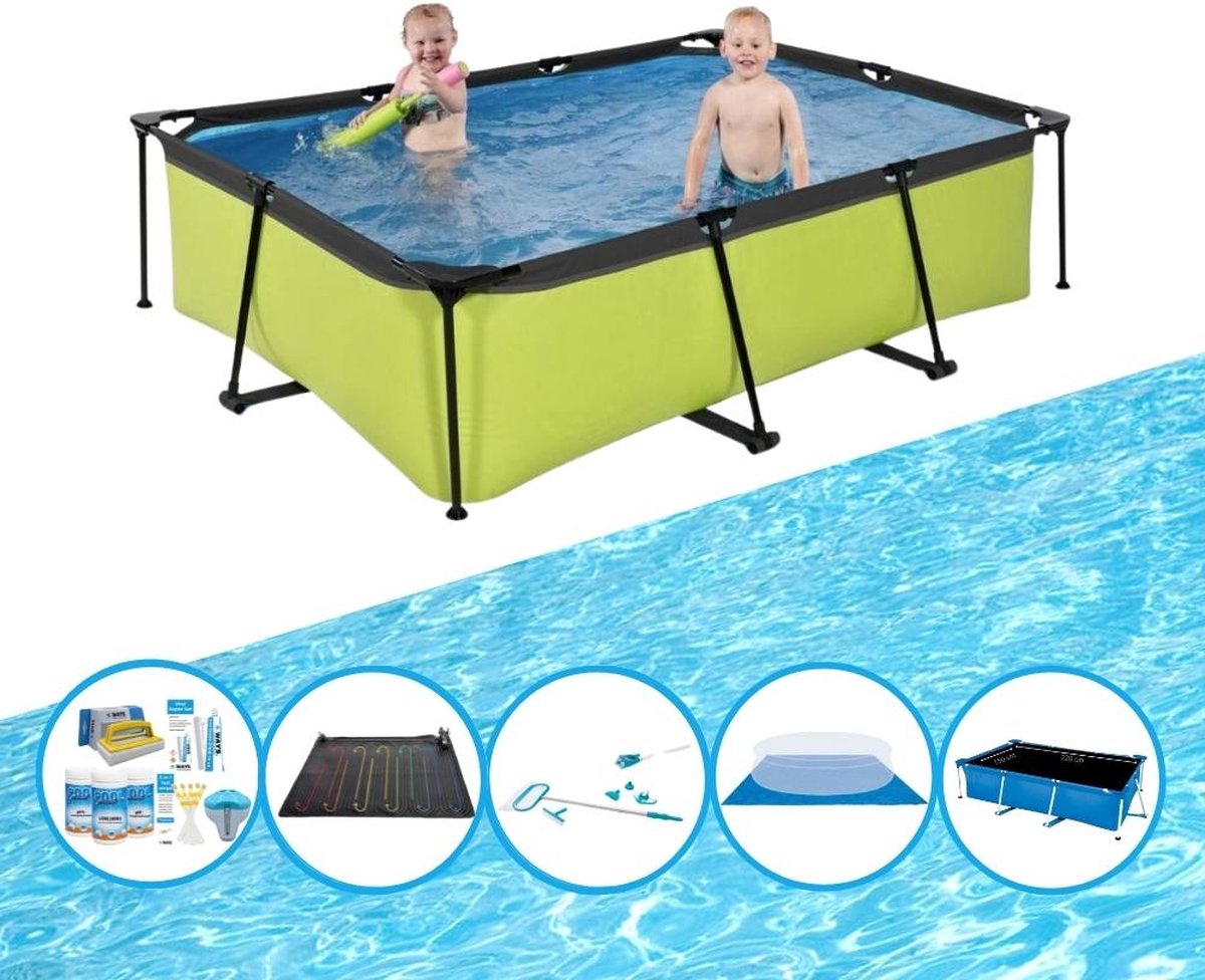 EXIT Zwembad Lime - Frame Pool 220x150x60 cm - Bundelpakket