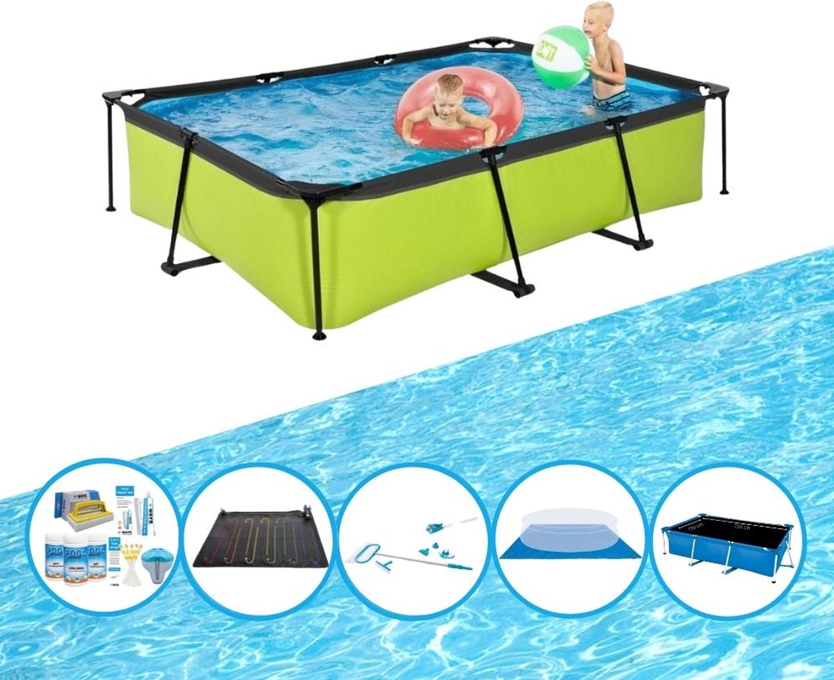 EXIT Zwembad Lime - Frame Pool 300x200x65 cm - Bundelpakket