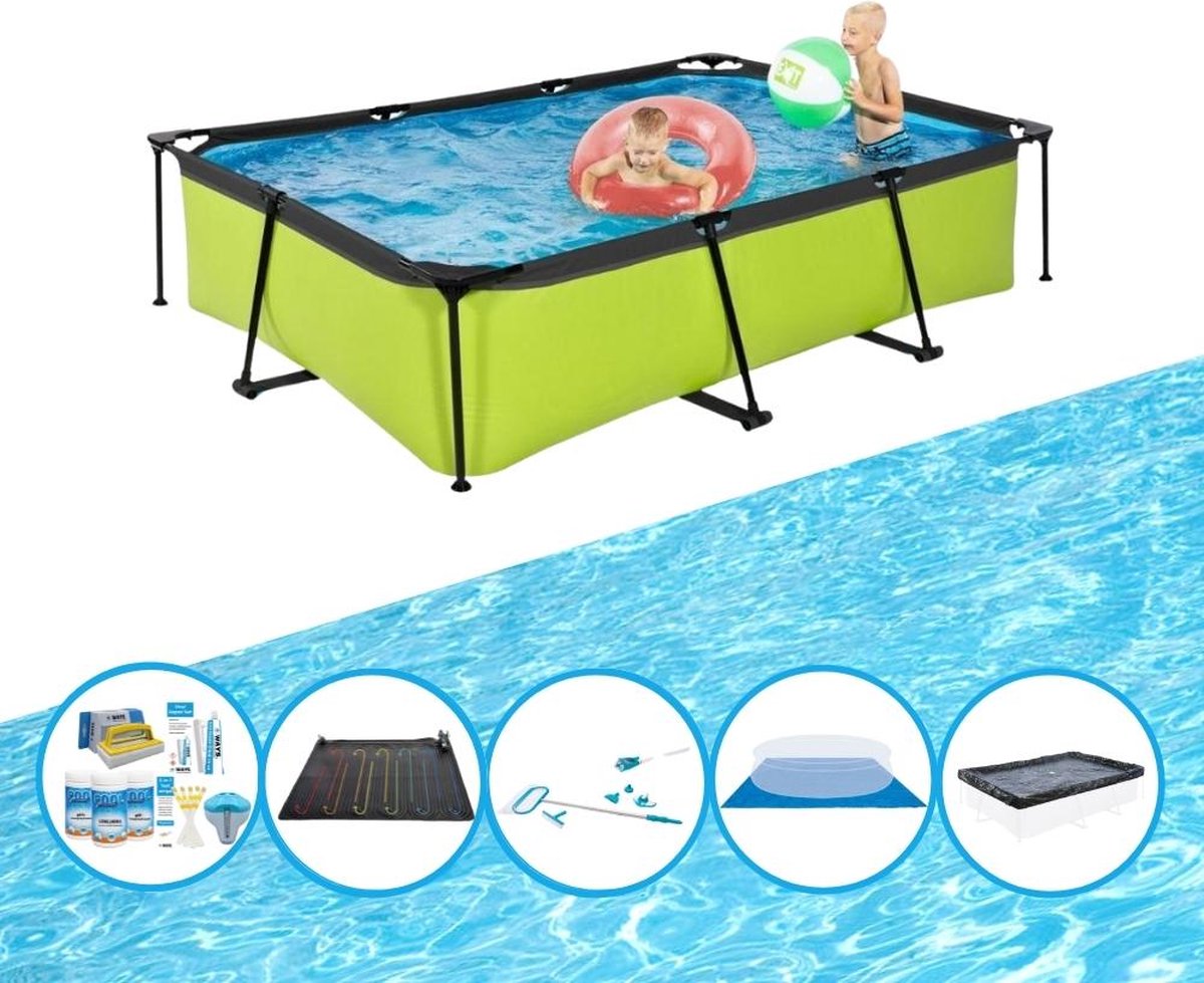 EXIT Zwembad Lime - Frame Pool 300x200x65 cm - Inclusief bijbehorende accessoires