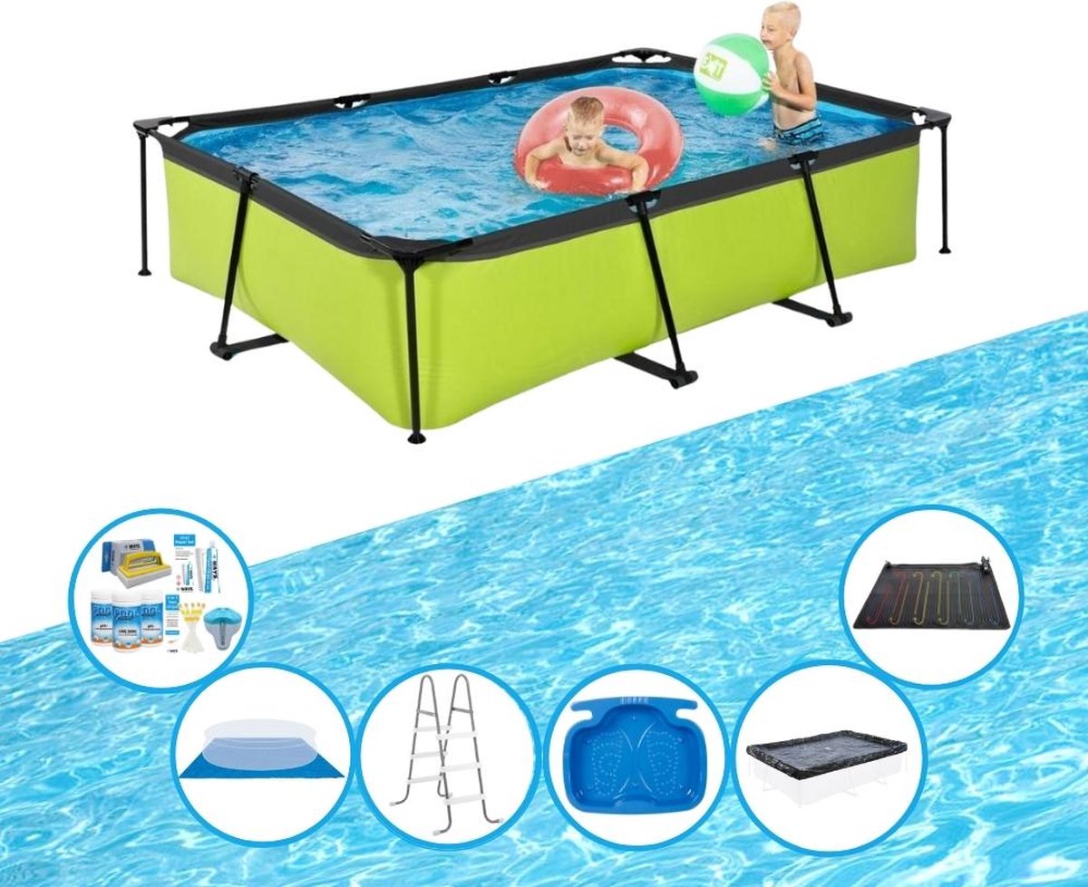 EXIT Zwembad Lime - Frame Pool 300x200x65 cm - Inclusief toebehoren