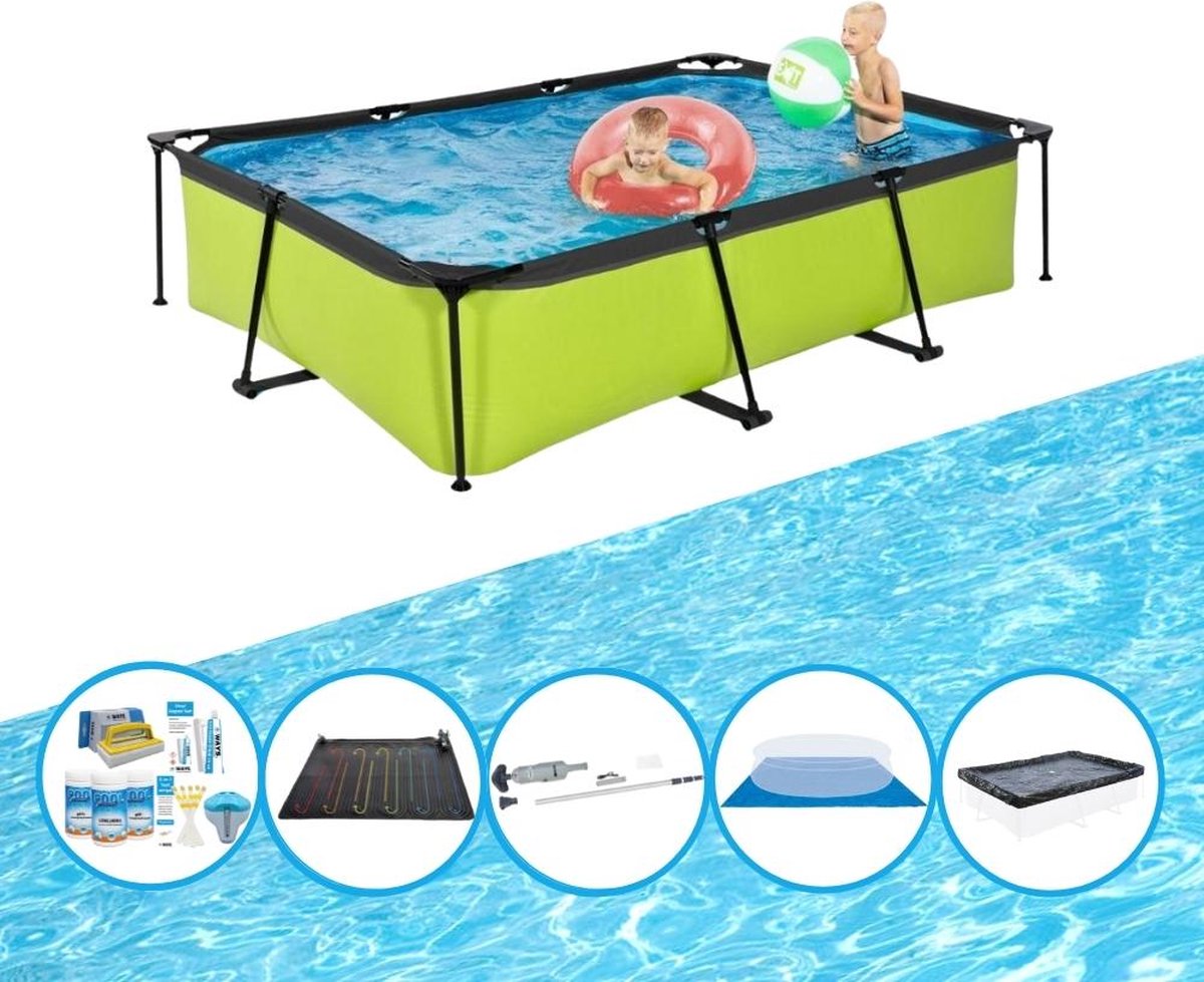 EXIT Zwembad Lime - Frame Pool 300x200x65 cm - Met accessoires