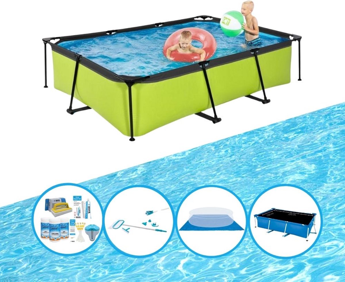 EXIT Zwembad Lime - Frame Pool 300x200x65 cm - Plus accessoires