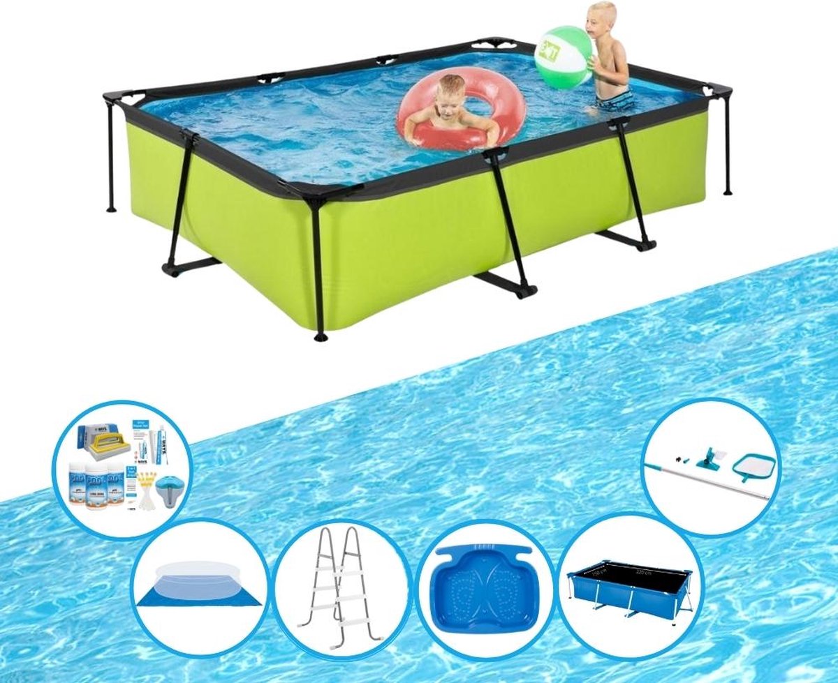 EXIT Zwembad Lime - Frame Pool 300x200x65 cm - Super Set