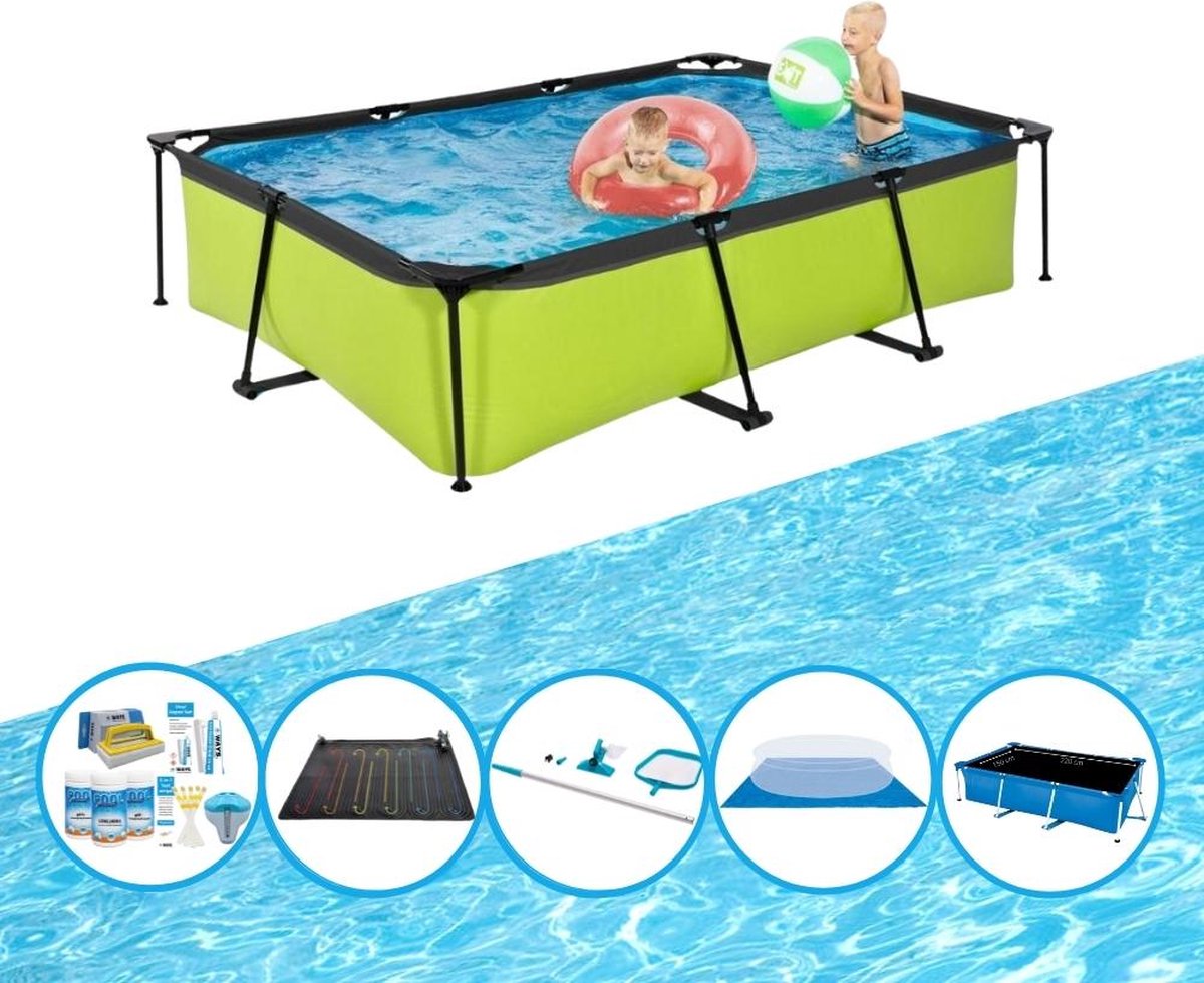 EXIT Zwembad Lime - Frame Pool 300x200x65 cm - Zwembad Bundel