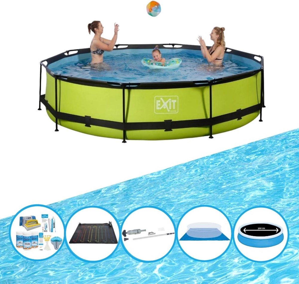 EXIT Zwembad Lime - Frame Pool ø360x76cm - Zwembad Combi Deal