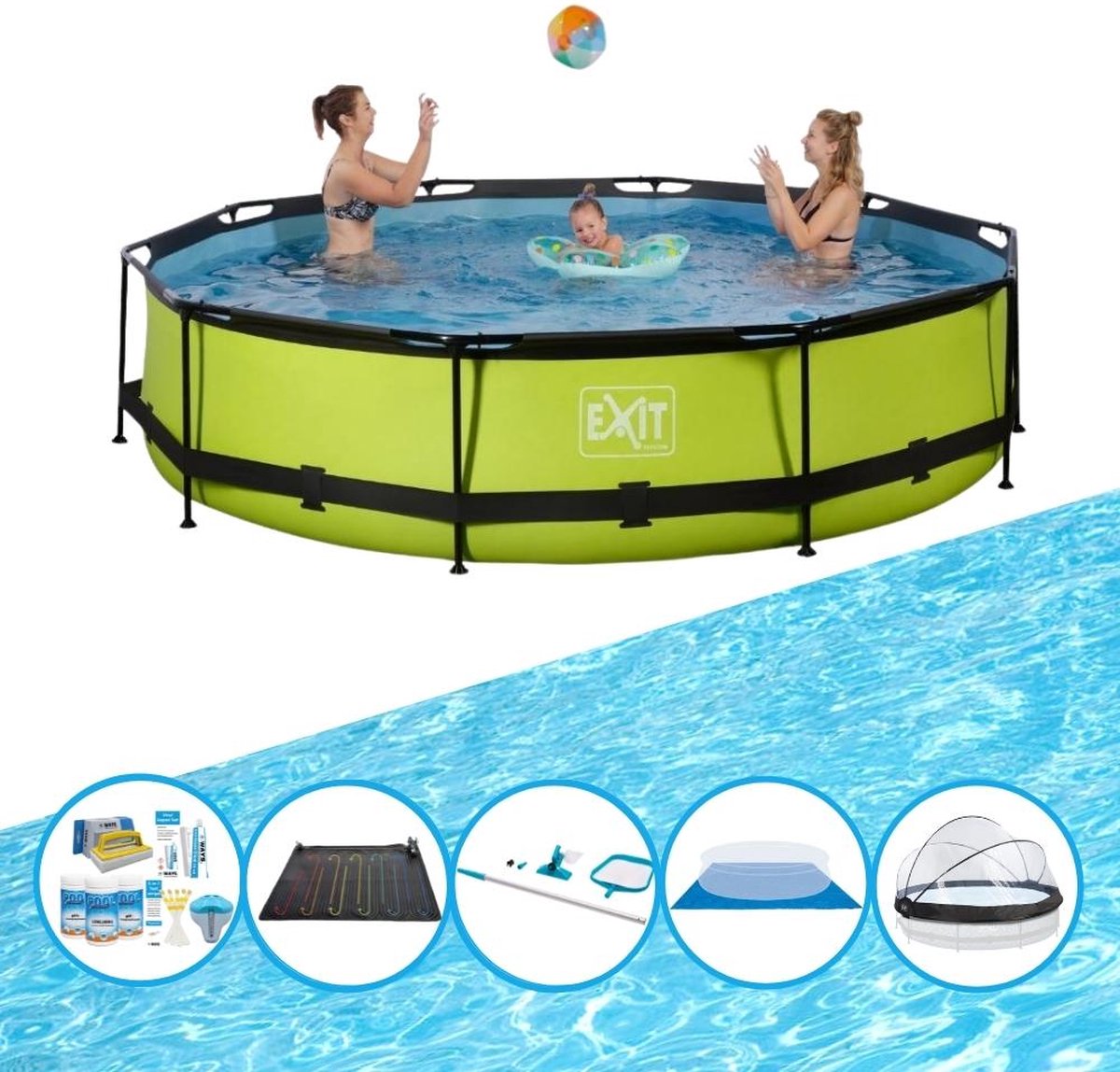 EXIT Zwembad Lime - ø360x76 cm - Frame Pool - Inclusief accessoires