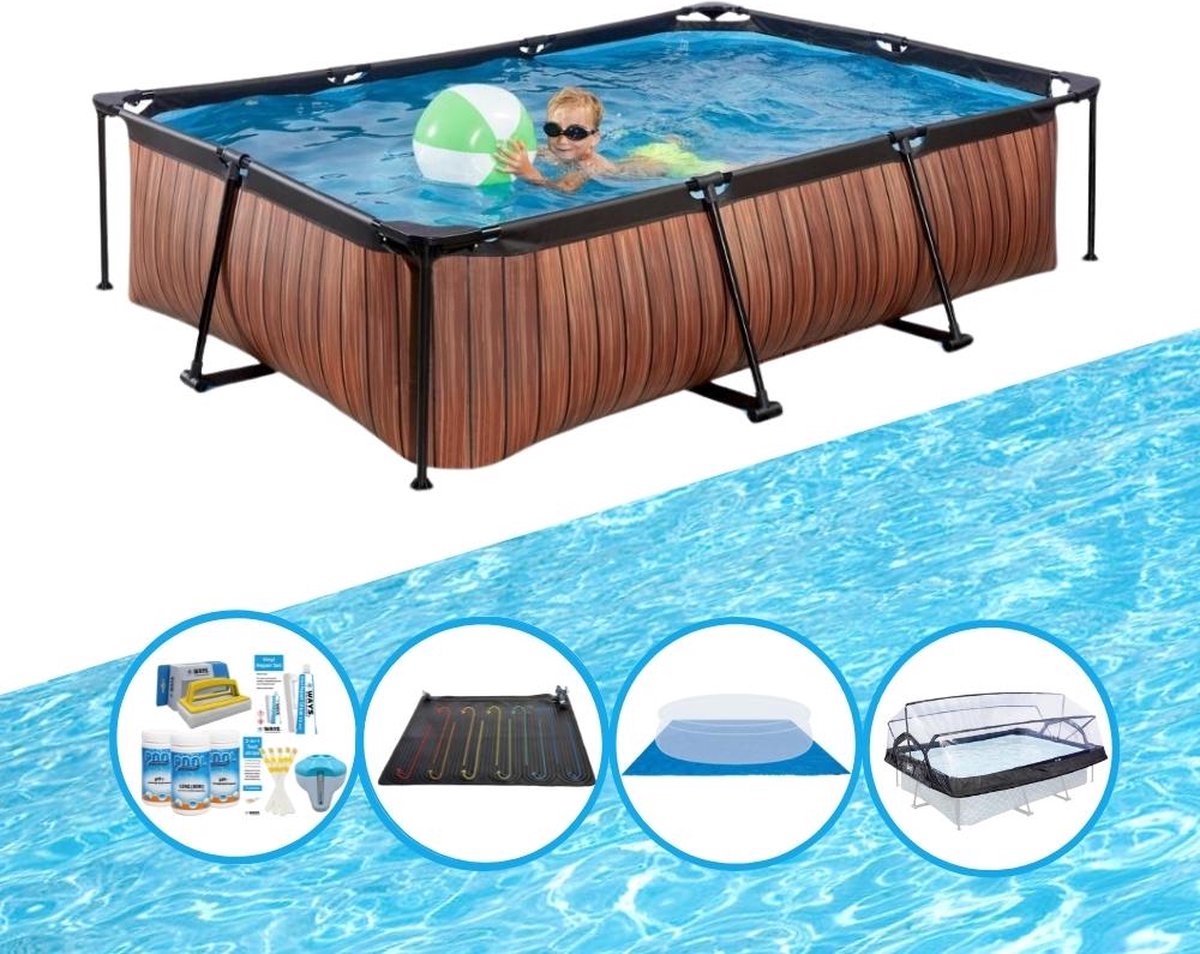 EXIT Zwembad Timber Style - 300x200x65 cm - Frame Pool - Met bijbehorende accessoires