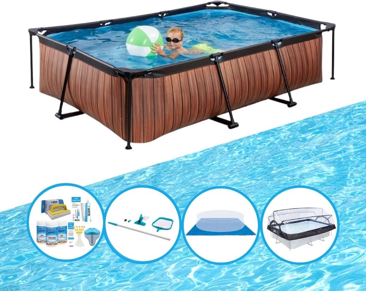 EXIT Zwembad Timber Style - 300x200x65 cm - Frame Pool - Zwembadpakket