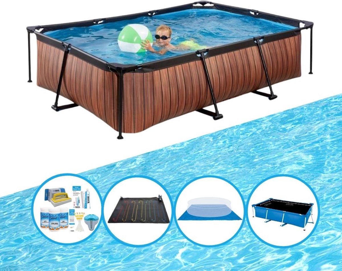 EXIT Zwembad Timber Style - Frame Pool 300x200x65 cm - Combi Deal