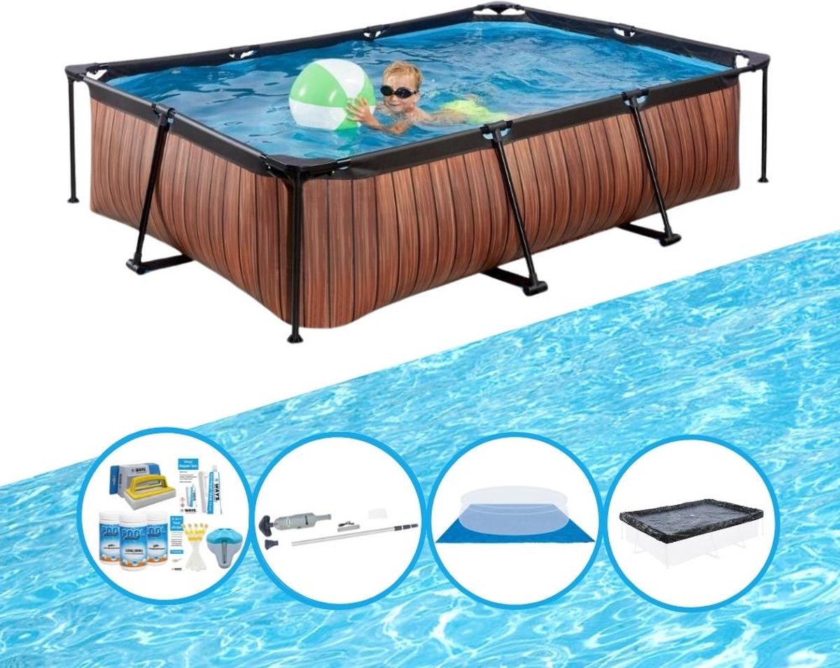 EXIT Zwembad Timber Style - Frame Pool 300x200x65 cm - Complete zwembadset