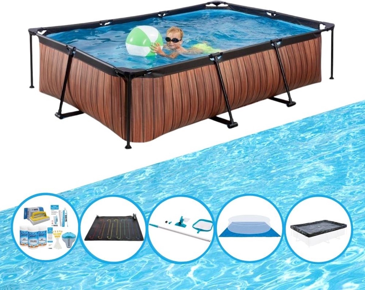 EXIT Zwembad Timber Style - Frame Pool 300x200x65 cm - Inclusief accessoires