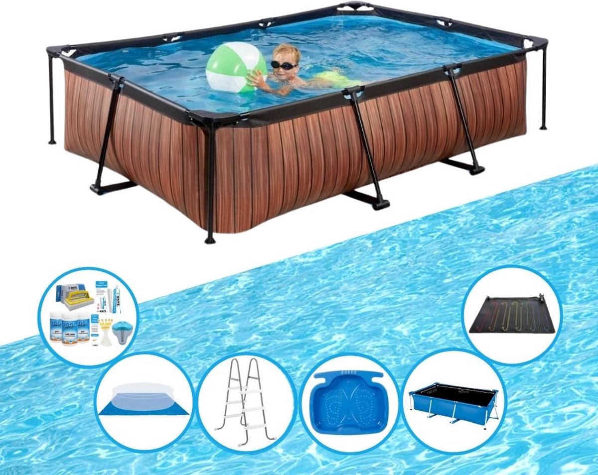 EXIT Zwembad Timber Style - Frame Pool 300x200x65 cm - Plus toebehoren