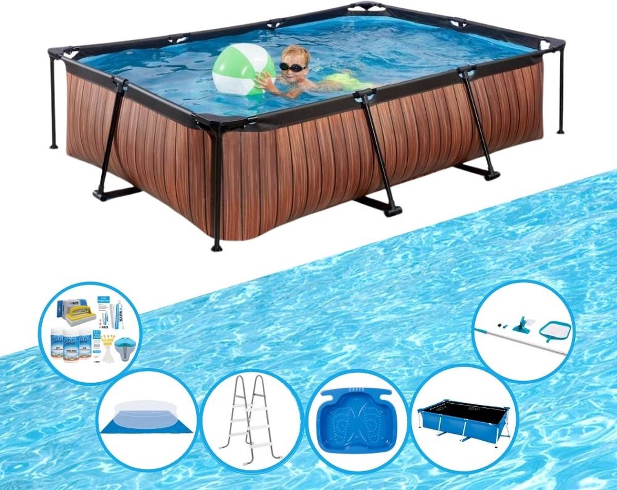 EXIT Zwembad Timber Style - Frame Pool 300x200x65 cm - Super Set