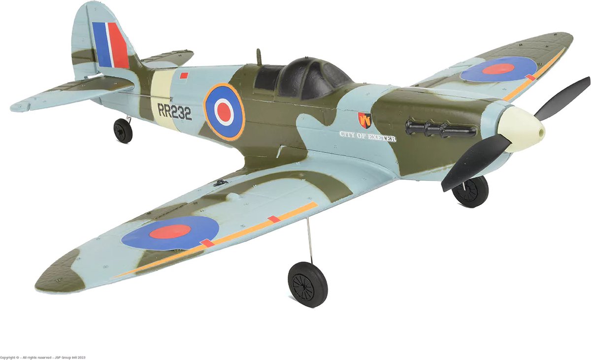 EZ-Wings Mini Spitfire MK II - RC Vliegtuig op afstandsbediening - 1+1 Li-Po Batterij - Incl USB oplader