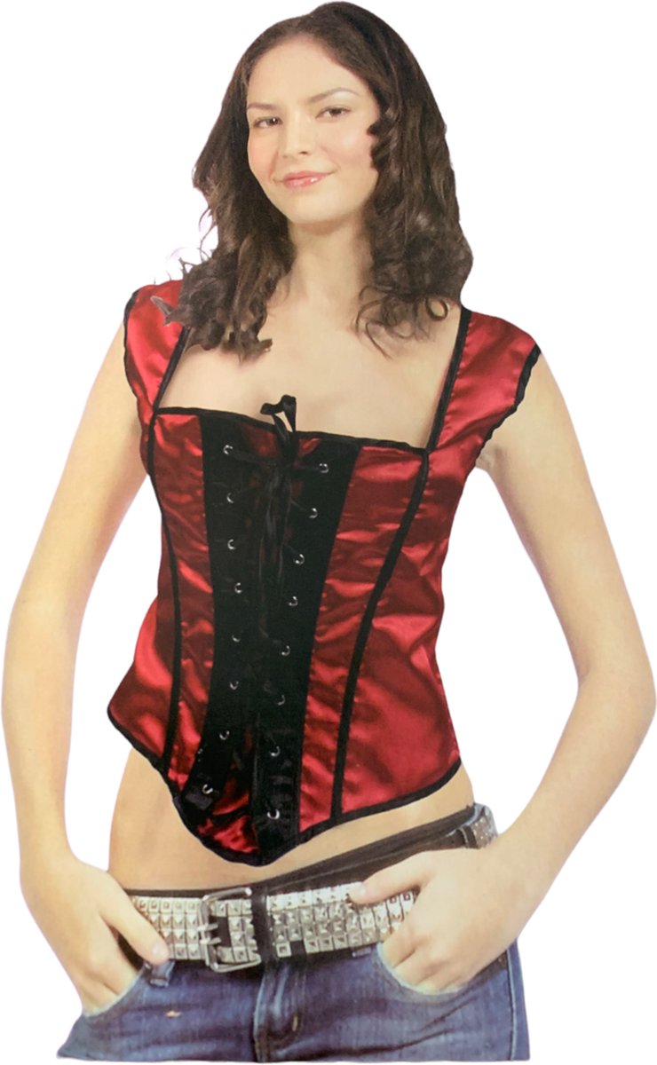 Corset zwart/rood maat 36/38