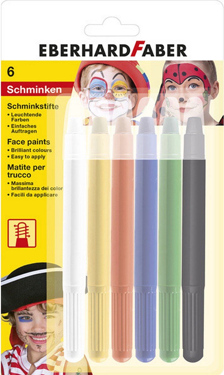 Eberhard Faber EF-579107 Schminkstiften Draaibaar Set 6 Kleuren Op Blisterkaart