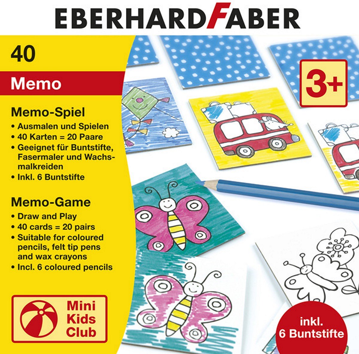 Eberhard Faber EF-579942 Memory Spel Inclusief 6 Kleurpotloden