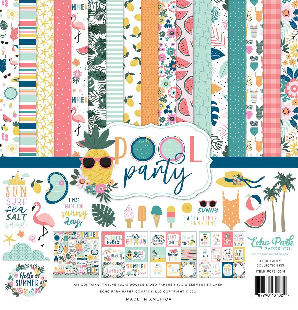 Echo Park Pool Party 12x12 Inch Collection Kit (POP240016)