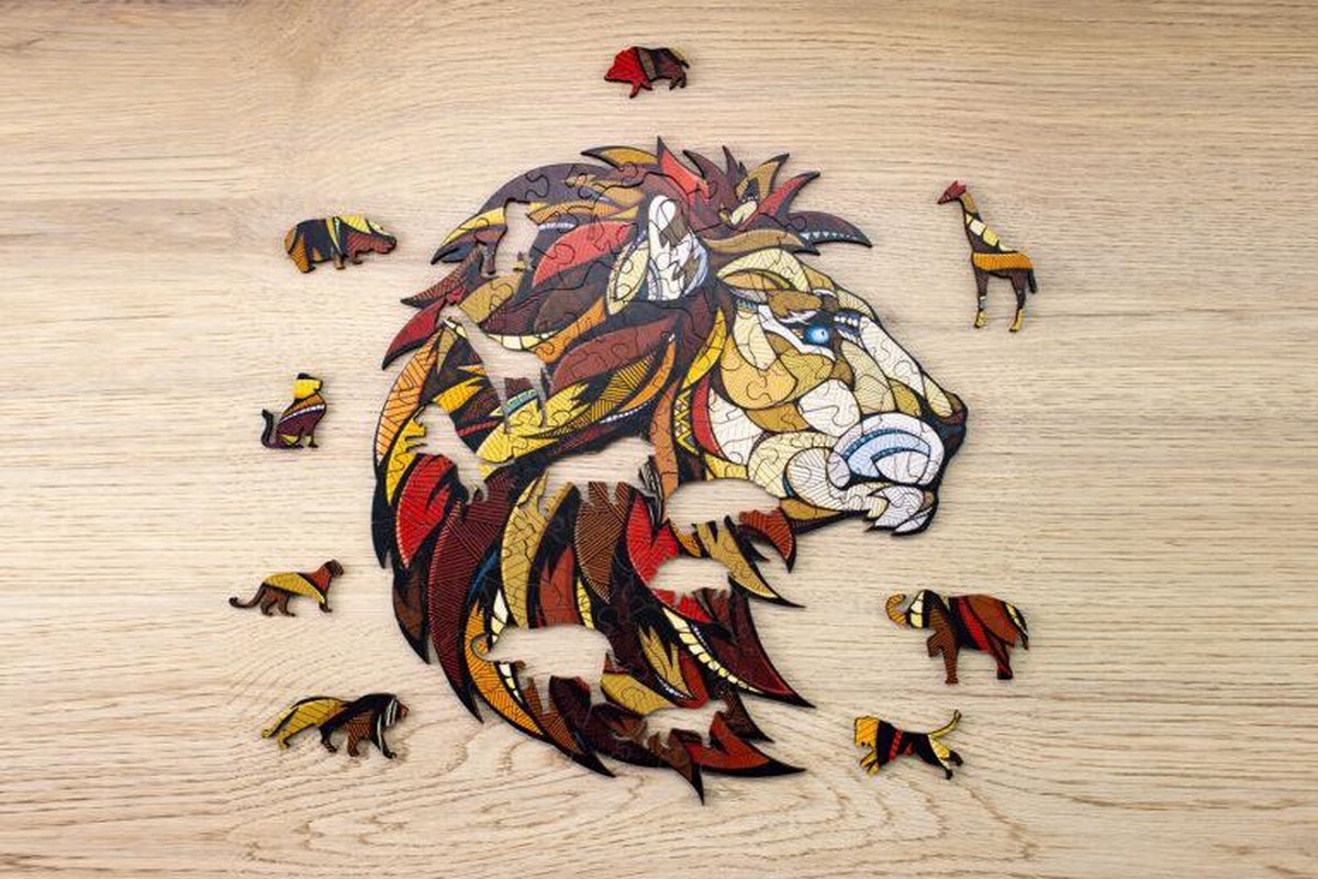 Eco Wood Art - Houten Legpuzzel - Lion - 210 - 31x28x0.5cm, Kartonbox