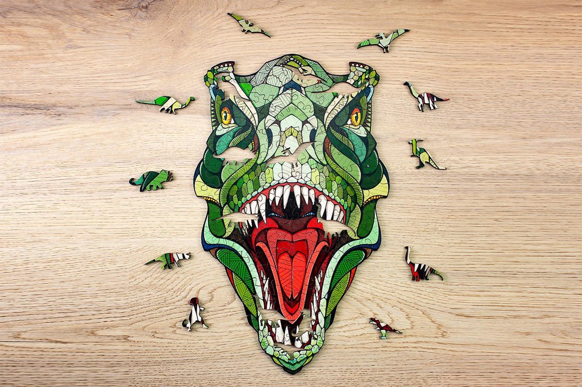 Eco Wood Art - Houten Legpuzzel - T-Rex - 218 - 40x24,4x0,5cm - Kartonbox