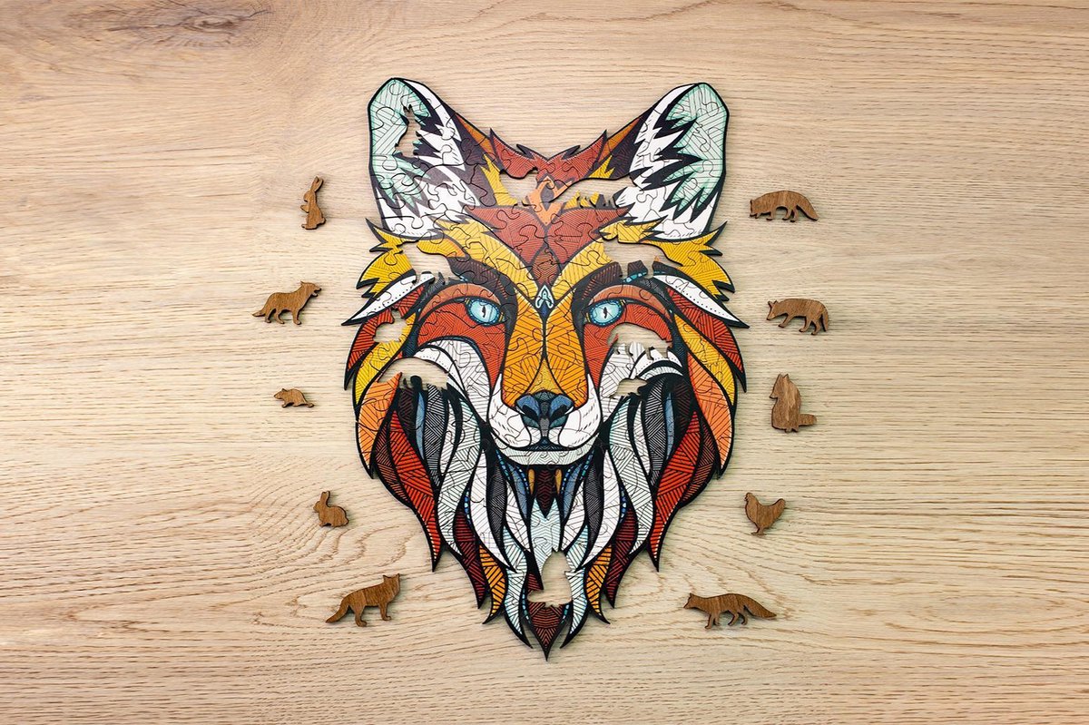 Eco Wood Art - Houten Puzzel - Fox - 31x28x0,5cm