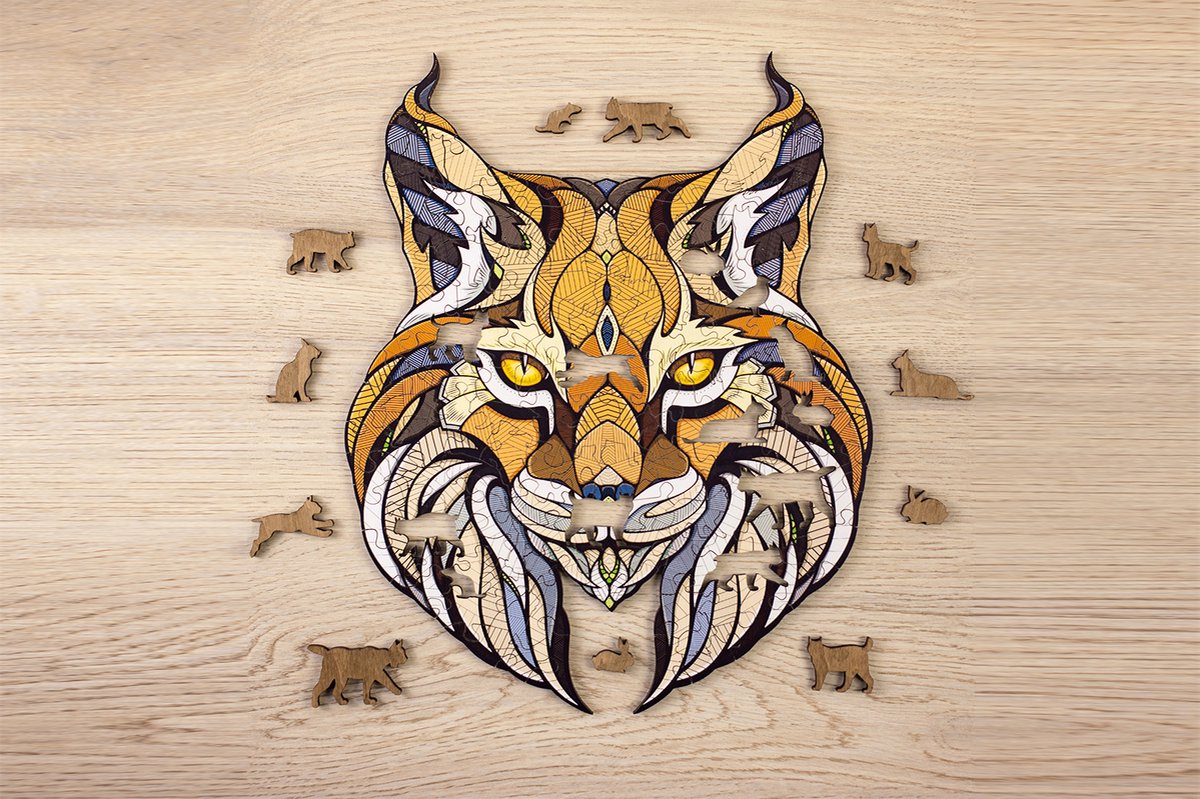 Eco Wood Art Houten Legpuzzel Lynx size S, 1836, 24,7x19,5x0,5cm