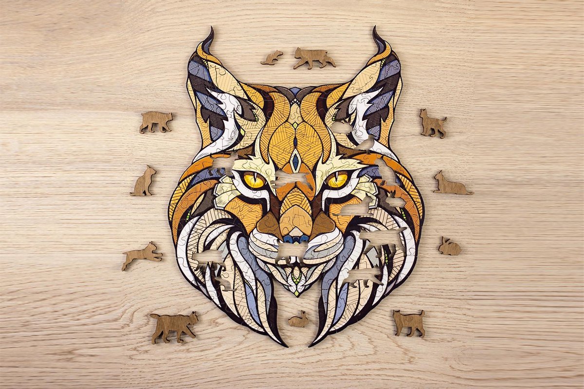 Eco Wood Art Houten Puzzel Lynx, 35,3x28x0,5cm