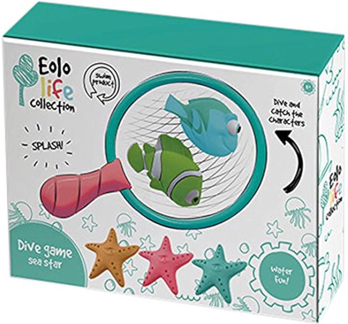   - duikspeelgoed - opduikspeelgoed - opduiken - zwembadspeelgoed 5-delig + net