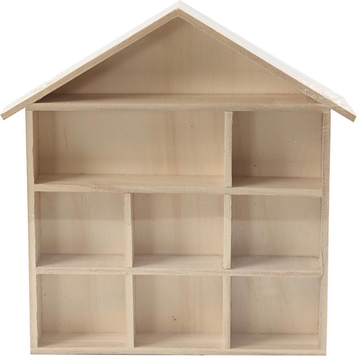 House-Shaped Shelving System. H: 3.5 cm. 26x25.2 cm. paulownia. 1 pc