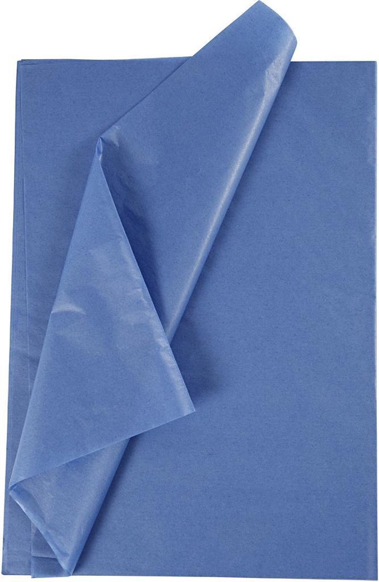 Tissuepapier. vel 50x70 cm.  14 gr. blauw. 25vellen