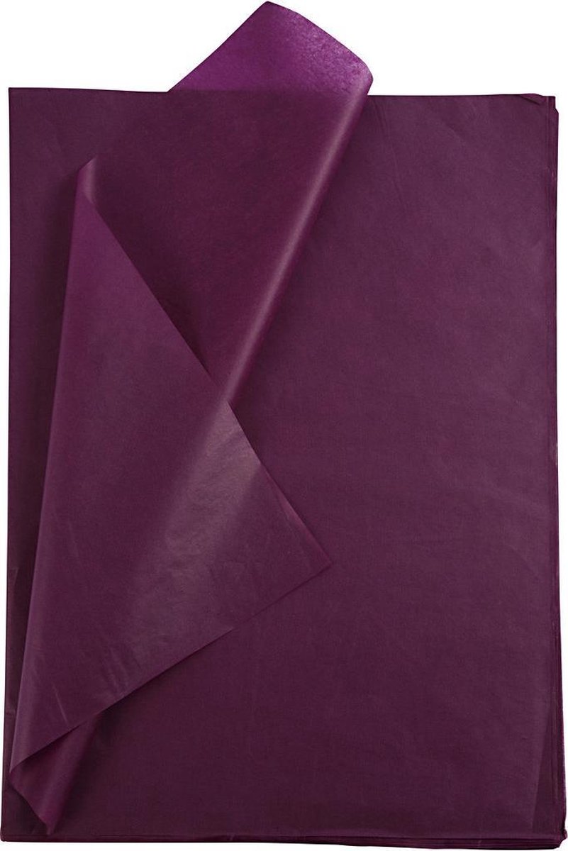 Tissuepapier. vel 50x70 cm.  14 gr. bordeaux. 25vellen