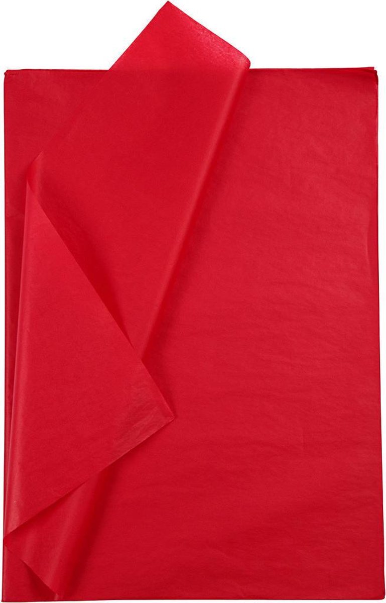 Tissuepapier. vel 50x70 cm.  14 gr. rood. 25vellen