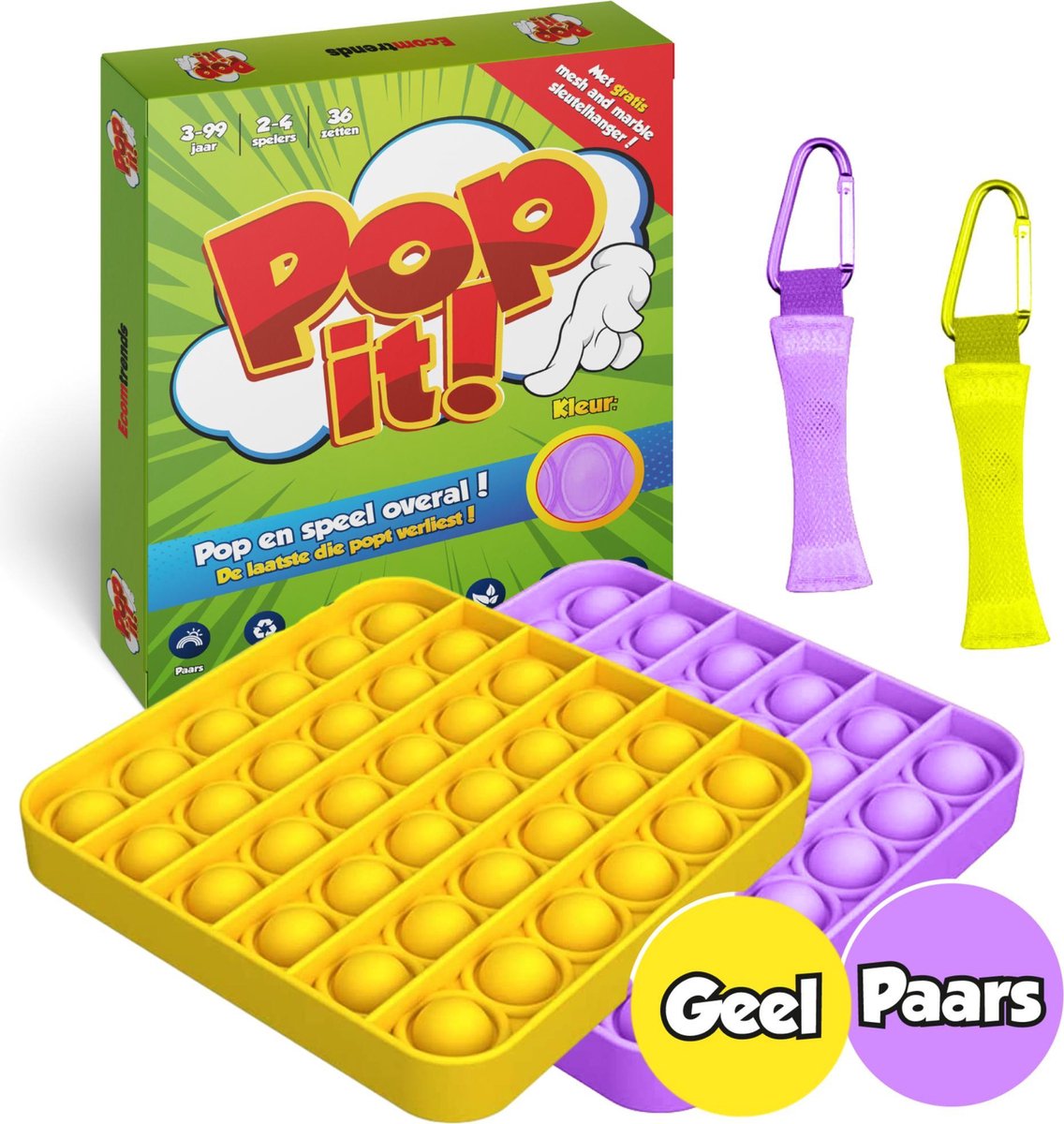 Pop It Fidget Toys Pakket met PopIt en Mesh and Marble - TikTok Speelgoed voor Kinderen - Kids Fidget Toy - Ecomtrends®