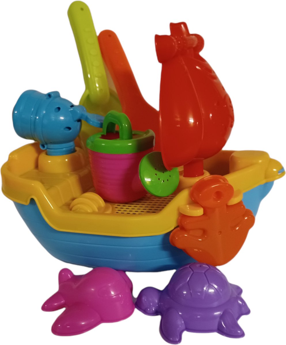 Eddy Toys - Strand speel boot - 10 delig - 29 cm - strand set