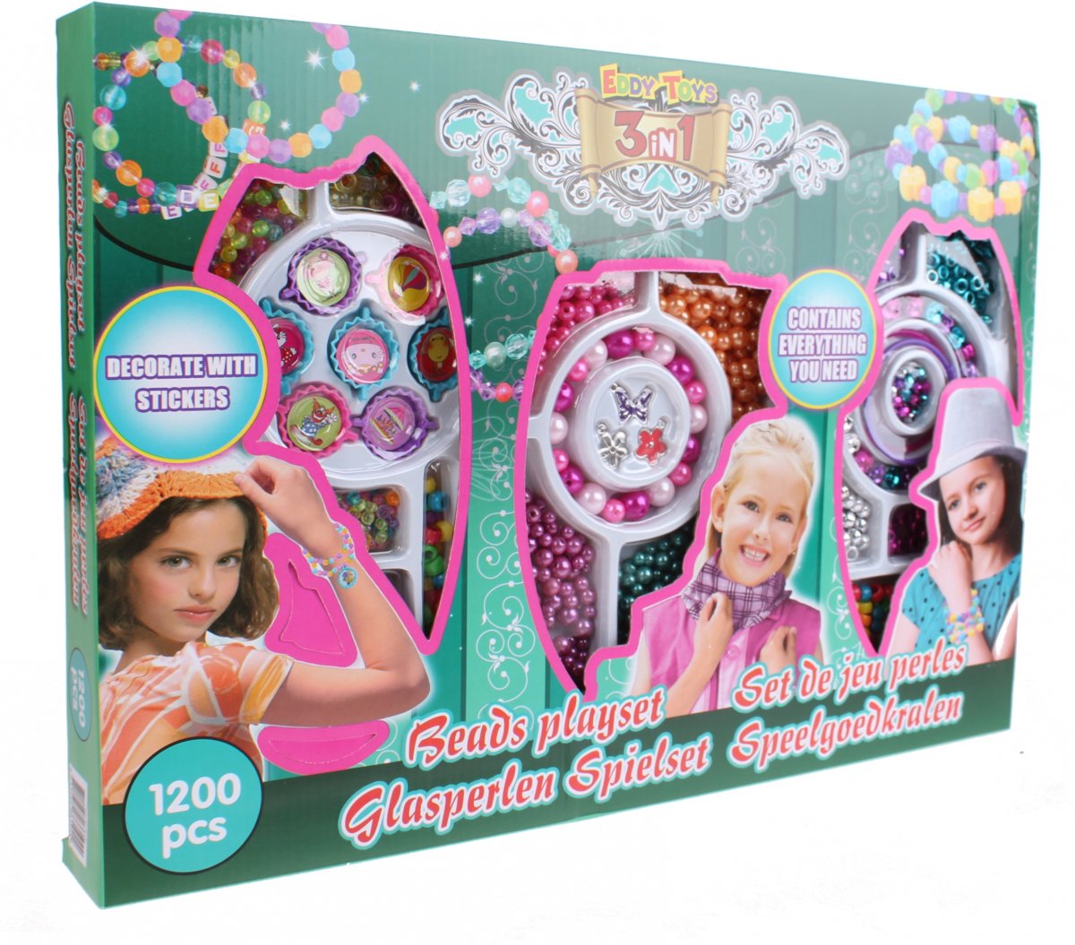 Eddy Toys 3-in-1 Kralenset 1200-delig Groen