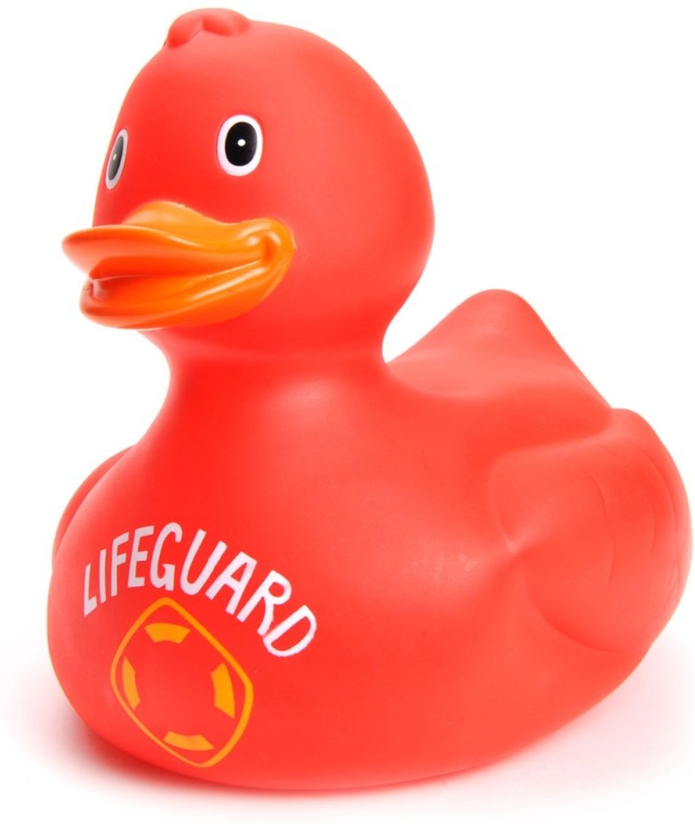 Eddy Toys Badeend Lifeguard 25 Cm Rood