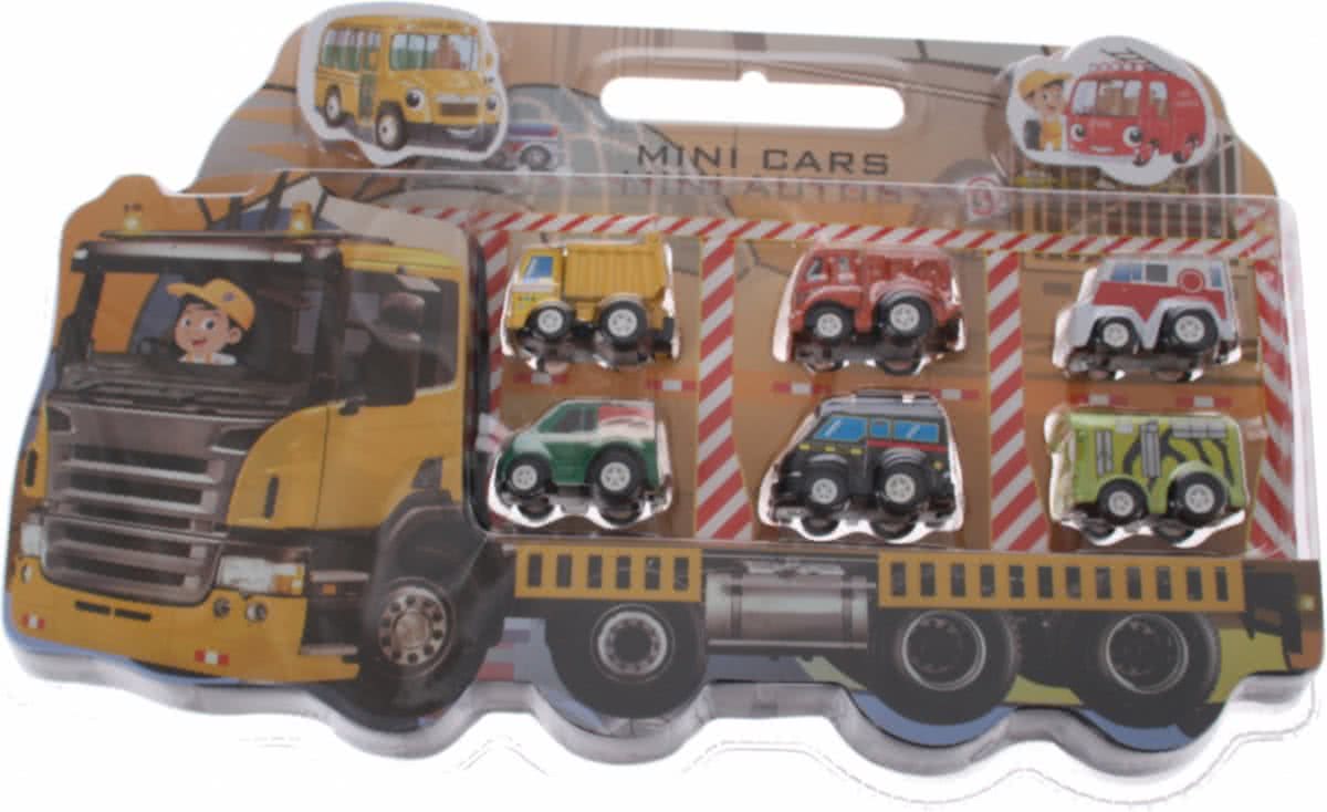 Eddy Toys Cadeauset Met 6 Autos Jongens Oranje