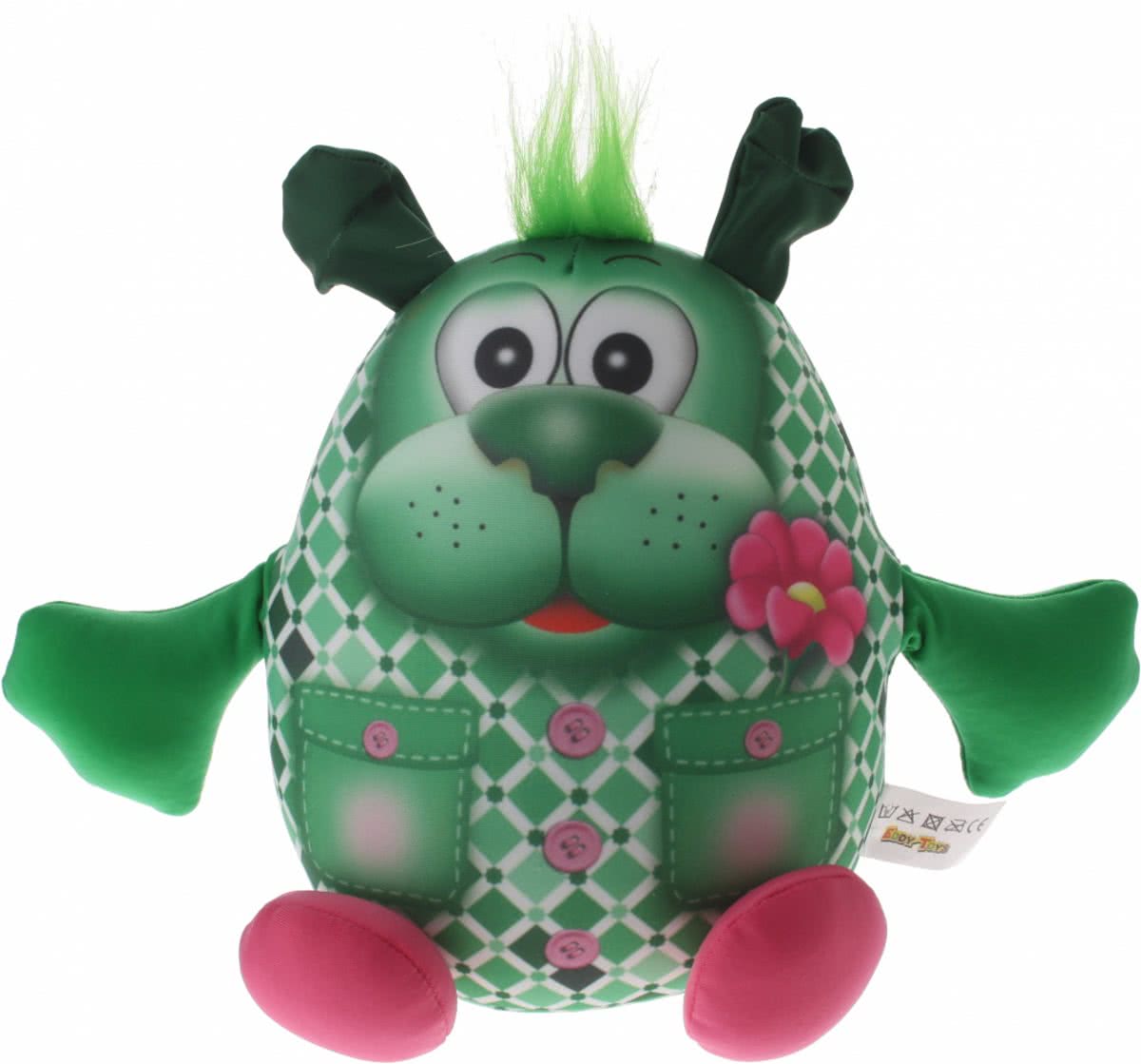 Eddy Toys Dierenvriend Knuffel Hond 20 Cm Groen