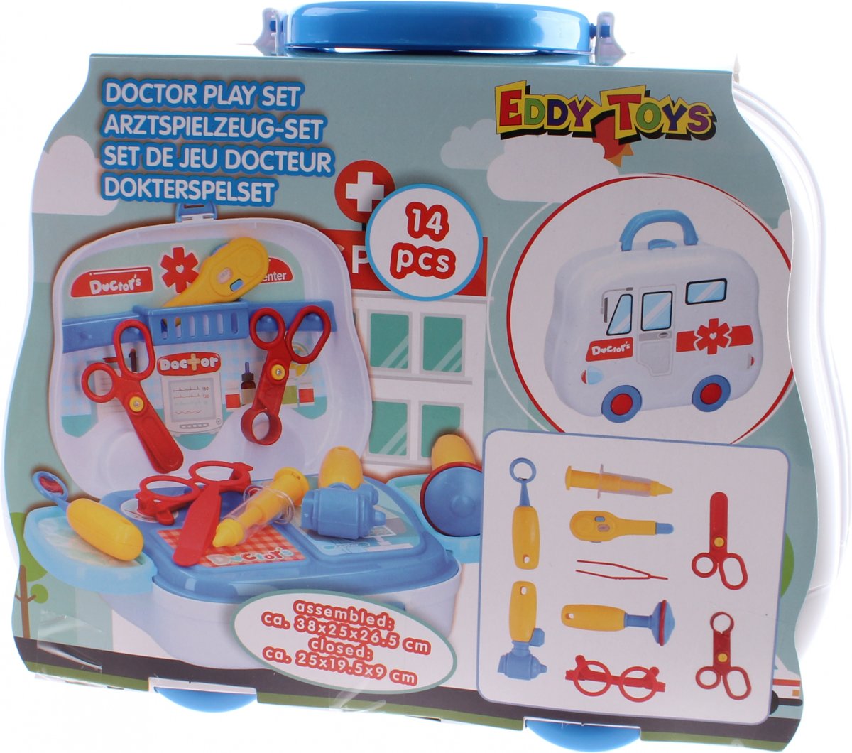 Eddy Toys Dokterset 25 Cm Junior Wit 14-delig