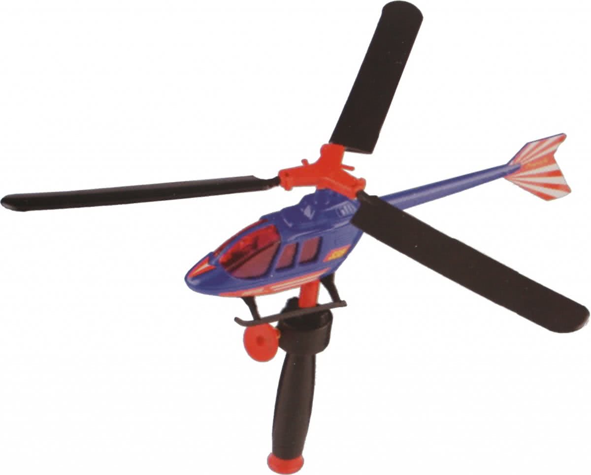 Eddy Toys Helikopter Met Trekkoord 30 Cm Blauw