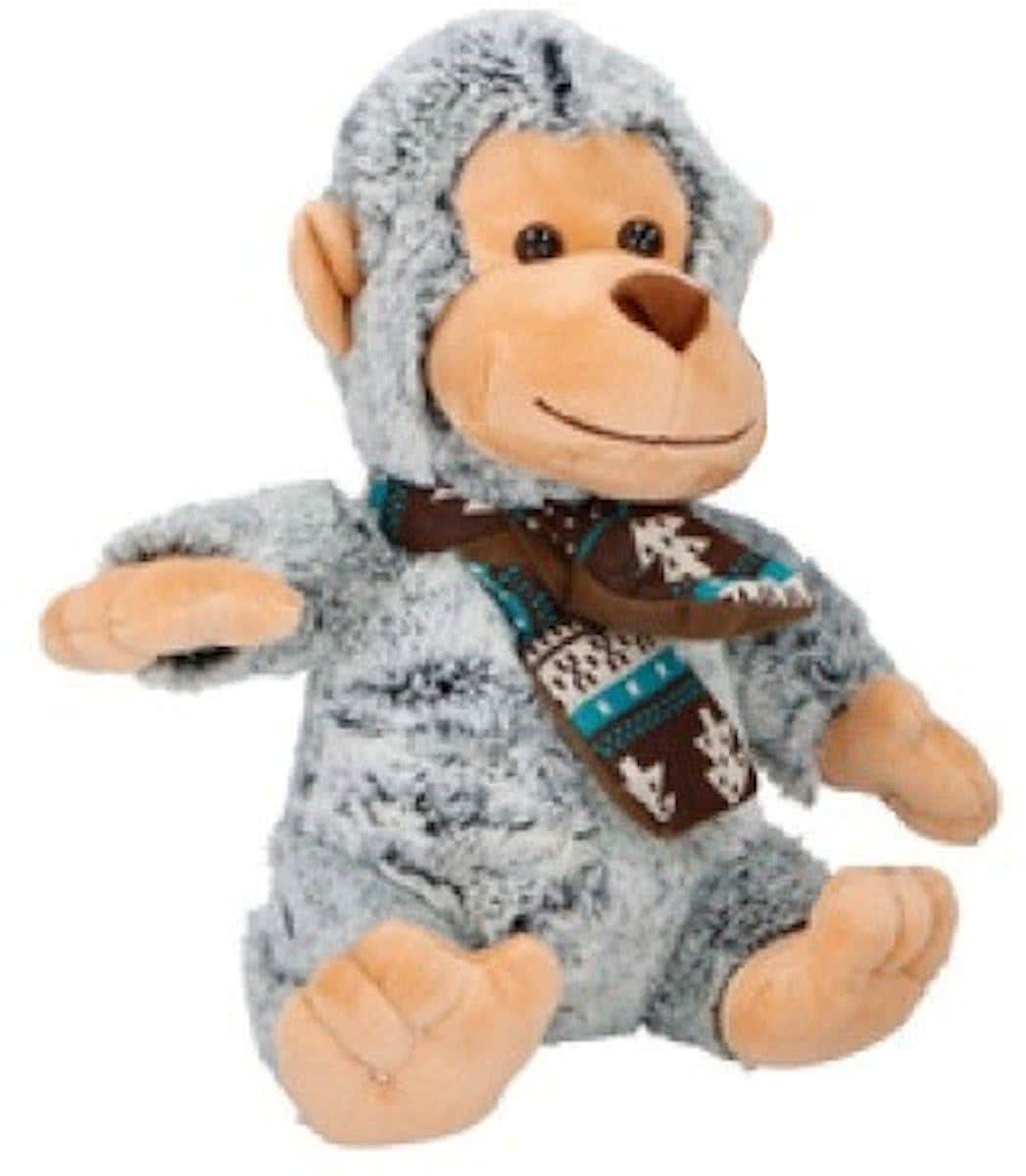 Eddy Toys Knuffel Aap Grijs/groen 27 Cm