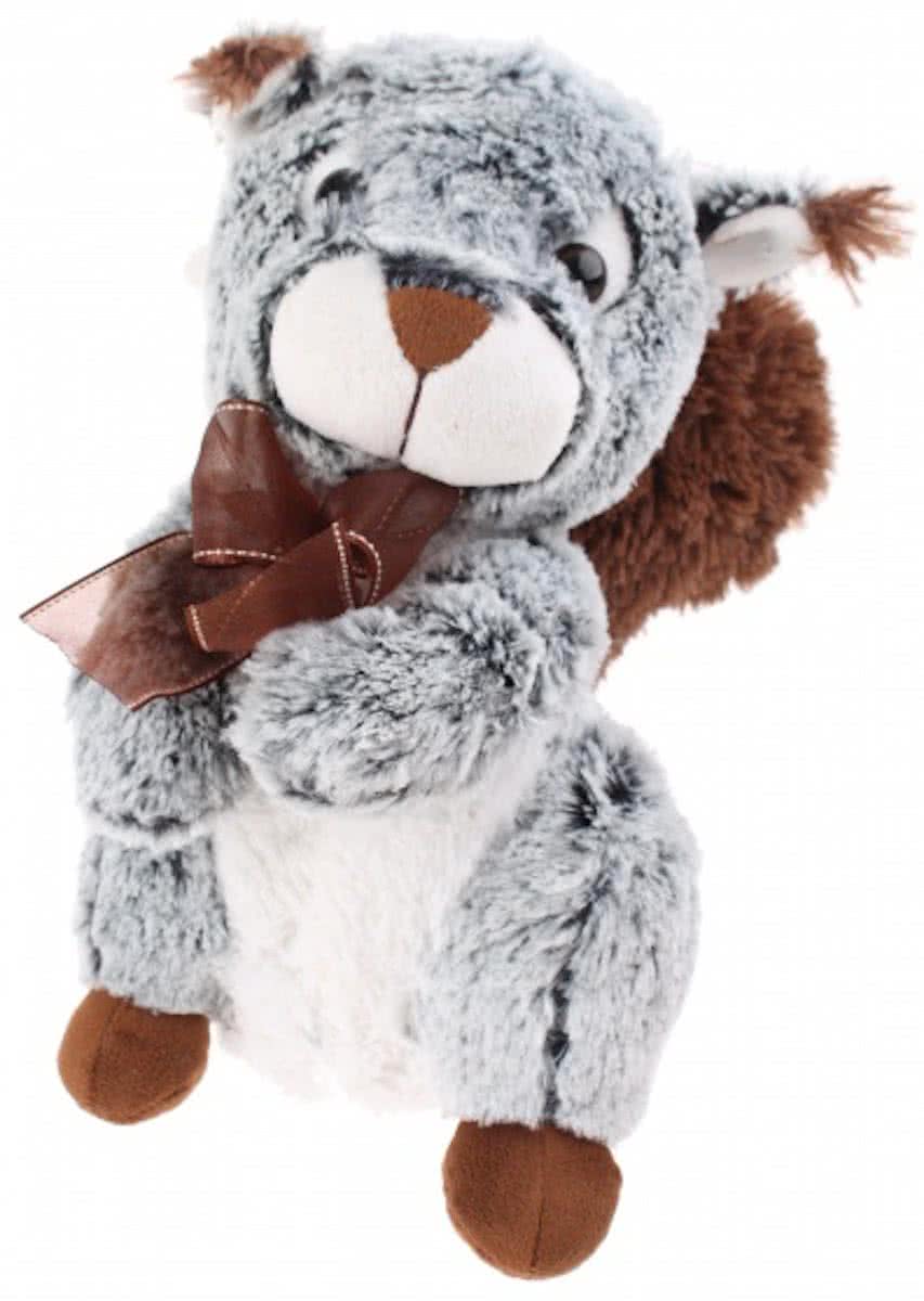 Eddy Toys Knuffel Eekhoorn Grijs/groen 27 Cm