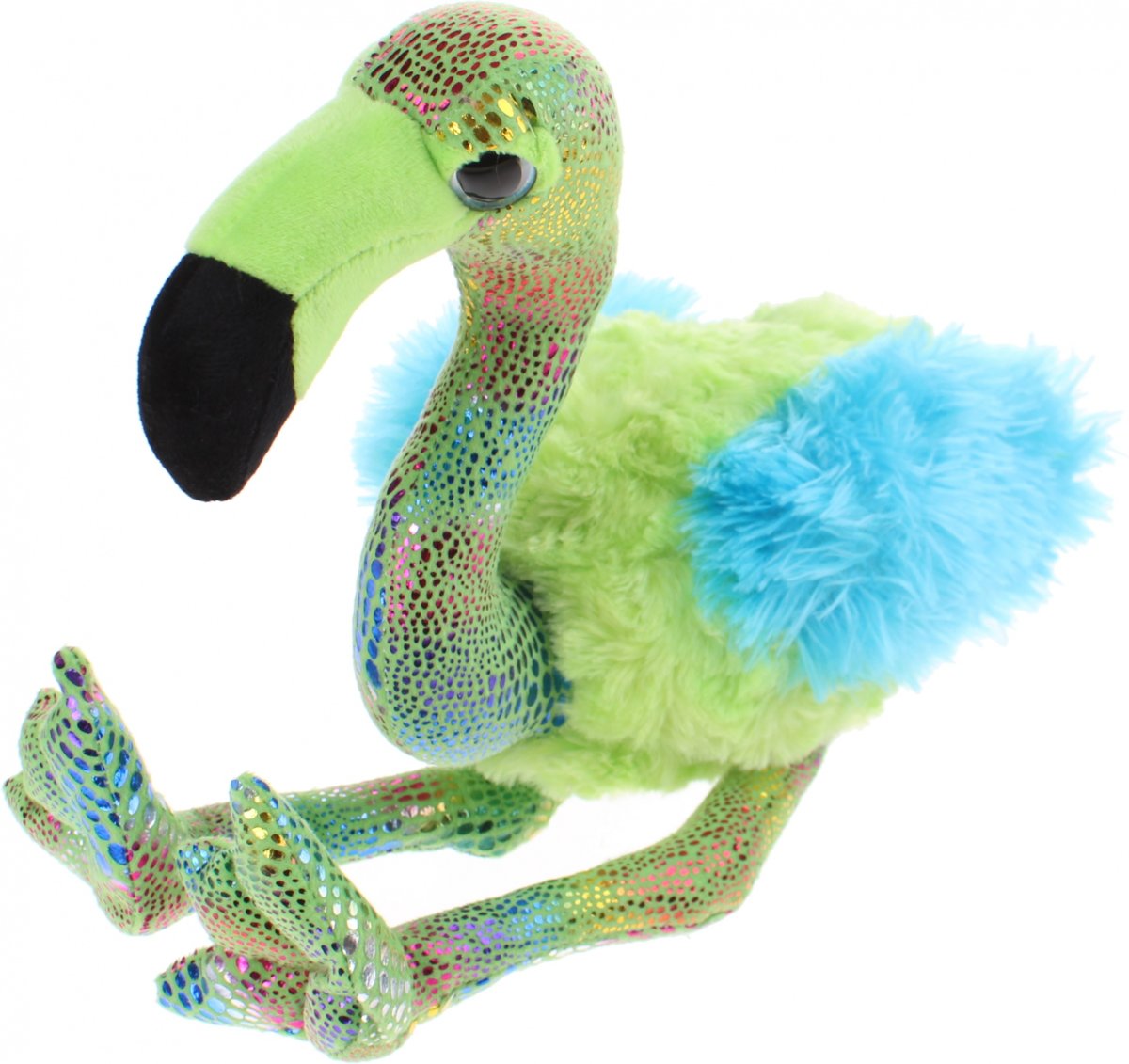 Eddy Toys Knuffel Flamingo Blauw/groen 27 Cm