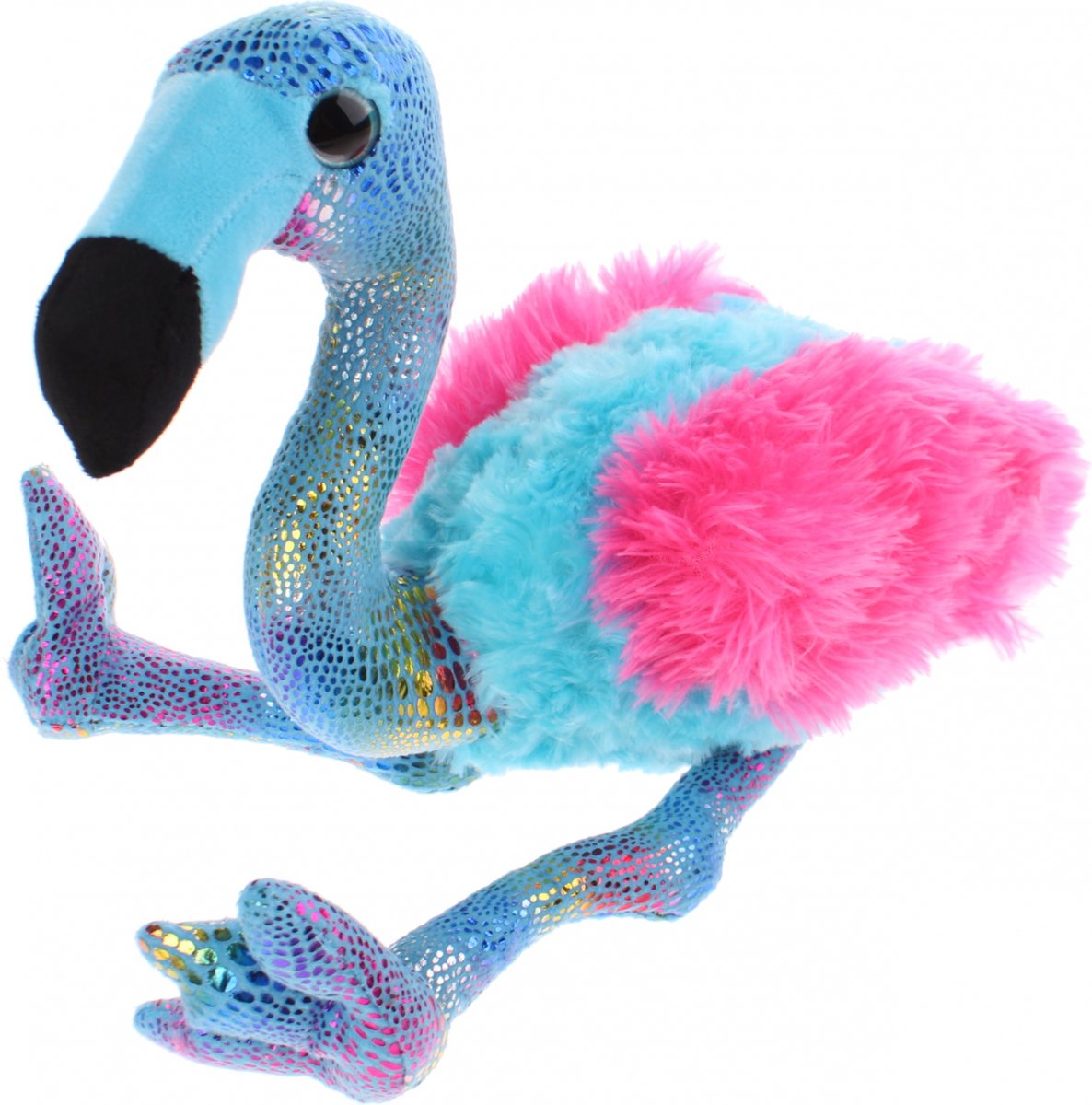 Eddy Toys Knuffel Flamingo Blauw/roze 27 Cm