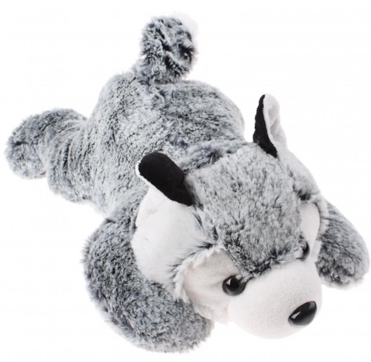 Eddy Toys Knuffel Hond Husky Grijs/groen 27 Cm