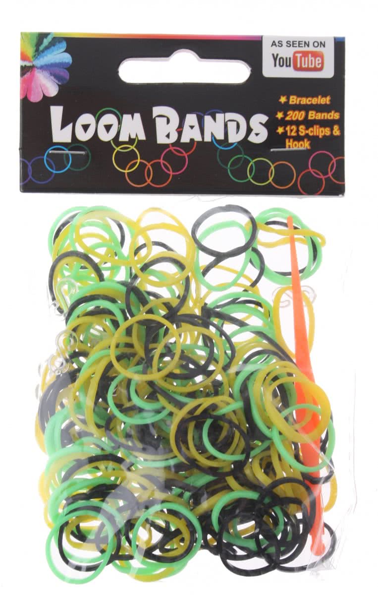 Eddy Toys Loom Bands Armband Maken Geel/groen/zwart 213-delig